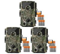 3 pièces 4K 48MP caméra de gibier étanche caméra de vision nocturne caméra de chasse avec détecteur de mouvement caméra de surveillance des animaux, y compris une carte mémoire de 32 Go caméra de gibi