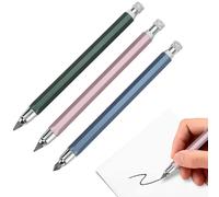3 Pièces 5,6 Mm Porte-crayon Mécanique Porte-crayon Charpentier | Ensemble de Marqueurs Outils Traçage, Bleu Rose Vert Crayon Mécanique Automatique en Graphite Marqueur Métallique Rond Crayon