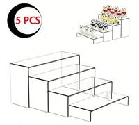3 pièces/5 pièces Set de présentoirs en acrylique transparent, supports de produits, présentoirs à cupcakes, présentoirs à desserts, présentoirs à bonbons, socles en acrylique réglables, présentoirs r
