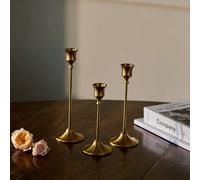 3 pièces/6 pièces/9 pièces/12 pièces, Bougeoirs en métal doré laiton de forme conique, bougeoirs et accessoires haut de gamme de style rétro moderne pour centre de table. Convient pour les célébration