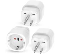 3 Pièces Adaptateur Prise USA, Adaptateur Prise Americaine, FR 2 Broches vers US 3 Broches Adaptateur Prise Canada