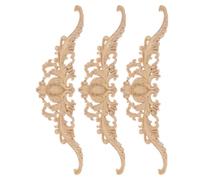 3 Pièces Applique Décorative en Bois Non Peint 30x8cm pour Meuble | Décor Beige, Style Moderne et Classique, Pose DIY Facile, pour Commode, Lit, Armoire et Placard