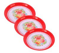 3 Pièces Assiette Ronde, Plateau de Service à Dessert Fleuri | Surface Lisse, Motif Floral Délicat, Rangement de Table, pour Thé, Café, Fruits et Collations Lors de Pique-niques