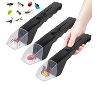 3 Pièces Attrape Insecte Insectes Vivants, Attrape Araignée pour La Maison et Le Jardin, pour Attraper des Papillons et des Araignées, Convient aux Enfants et aux Adultes, Noir