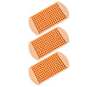 3 Pièces Bac à Glaçons en Silicone 160 Trous Mini Orange | Moule Flexible, Facile à Nettoyer et Réutilisable, Faible Résistance Thermique, Usage Domestique