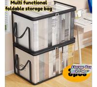 3 pièces Bacs de rangement transparents robustes avec couvercle rabattable, grande boîte organisatrice rectangulaire empilable pour livres, vêtements, bureau, maison, voyage, conteneur en plastique du