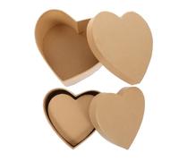 3 Pièces Boîte de Cœur en Carton Kraft, Boîte Vide DIY | Format 4, 9/4, 1/3, 3 Pouces, pour Fêtes et Mariage, Style Rustique Élégant, Surface Créative