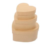 3 Pièces Boîte de Cœur en Carton pour Emballage Présent | 4, 9/4, 1/3, 3 Pouces, Surface DIY pour Projets Créatifs, Style Rustique et Élégant