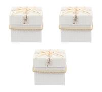 3 Pièces Boîte D'emballage Présent de Noël Blanche, Coffret Rigide | Motif Classique, Usage Boutique et Anniversaire, Format Pratique Solide