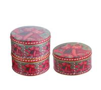 3 Pièces Boîte en Fer-blanc Ronde pour Biscuits et Bonbons, Petite | Emballage pour Fêtes et Anniversaires, Design Élégant, Conservation Fraîche, Format Portable, Boîte Ronde