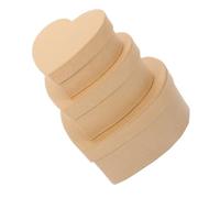 3 Pièces Boîte en Papier Kraft de Cœur pour Emballage Présent | Carton Rigide, Surface Diy, Style Rustique Élégant, Usage Loisirs Créatifs et Mariages