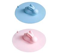 3 Pièces Bouchon D'évier en Silicone Forme Lapin Anti-odeur | Couleur Bleue, Drainage Facile et Forte Adhérence, pour Évier et Broyeur Domestique