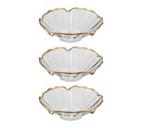 3 pièces Bougie Conique, Anneau Floral réutilisable | Bord Doré Transparent, Placement Facile, pour Nappes et Tables de Restaurant, Fêtes et Décorations Élégantes