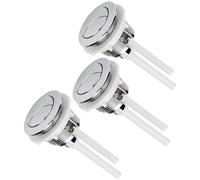 3 Pièces Bouton de Chasse D’eau Double Rond 48mm pour Réservoir Wc | ABS Argenté, Surface Électroplaquée Brillante, Contrôle, pour Hôtels et Logements Locatifs