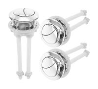 3 pièces Bouton de Chasse d'Eau Double Poussoir pour Réservoir de | Plastique, Mécanisme à Pression, Installation DIY Rapide, Réparation Domestique, Compatible Citernes et Systèmes Double