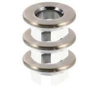3 Pièces Cache-trou de Trop-plein Rond pour Lavabo, 22-24mm, ABS | Insertion à Pression sans Outil, Finition Mate Discrète, Anneau Intégré, pour Vasques en Résine et Meubles