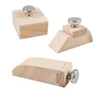 3 Pièces Cale à Poncer en Bois, Cale a Poncer Carrosserie avec Coins, Équerres et Biseaux, Main Cale à Poncer en Bois de Hêtre, pour le Ponçage de Formes (3)
