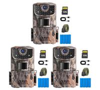 3 pièces caméra de gibier avec détecteur de mouvement vision nocturne 2K vainqueur du test chasse 0,3s déclencheur caméra de gibier 120 ° angle de détection infrarouge caméra de vision nocturne