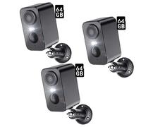 3 pièces caméra de surveillance extérieure 2,4 GHz WLAN extérieur, vision nocturne couleur, détection de mouvement, audio 2 voies IP66 avec 64GB
