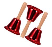 3 Pièces Cloche Sonnette à Main Rouge en Fer Boule Métallique | Son Clair et Puissant, Usage sur Table, Style Vintage, pour Salle de t Chevet