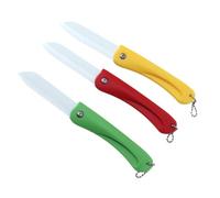 3 Pièces Couteau à Fruits Pliant en Céramique Portable pour Maison | Léger, Facile à Nettoyer à L’eau, Résistant à L’usure, sans Affûtage, PP Couleur Aléatoire
