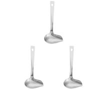 3 pièces Cuillère à Soupe en Acier Inoxydable 304, Louche Épaisse | Forgée D’Une Pièce, Surface Polie Lisse, Manche Percé, pour Soupes, Bouillons, Ragoûts et Service