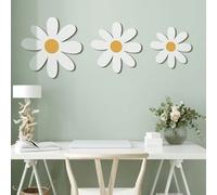 3 pièces Décoration murale de marguerite, art mural de marguerite en bois, plaque murale florale, convient pour la décoration de la maison/chambre/ferme/salle de bain, cadeau de pendaison de crémaillè