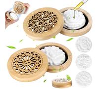 3 Pièces Diffuseur d'Huiles Essentielles en Plâtre, Galet Diffuseur Huile Essentielle, Diffuseur de Parfum avec 2 Boîtes de Senteur pour Chambre, Salle de Bain, Bureau