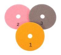 3 Pièces Disque de Polissage Rond, Finition Lisse | Emery et Nylon Fleece, Usage Humide, Machines Compatibles, pour Restauration Pierre, Usage Commercial