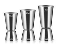 3 Pièces Doseur Cocktail,Cocktail Jigger,Verre doseur cocktail,Doseur à alcool double,Cocktail Doseur,Mesure de Bar,Barman Professionnel,Pour bar,fête,vin,cocktail