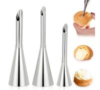 3 Pièces Douille de Pâtisserie Petit Choux,Cupcake Puffs Injection Seringue,Réutilisable Buse à Outils pour la Décoration Gâteaux et Cupcakes,pour Remplir des Confitures,Crème