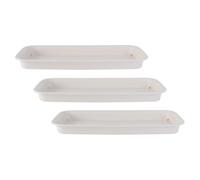 3 Pièces Drainage en Plastique Soucoupe Rectangulaire, pour Pots de Fleurs | Polypropylène Lisse, Fond Antidérapant Plat, Nettoyage Facile, pour Bonsaïs et Jardinières, Balcon ou Intérieur