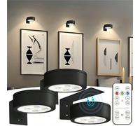 3 pièces Éclairages LED modernes avec télécommande, vitrine lumineuse réglable avec minuterie, 3 modes d'éclairage, fonctionnement sur pile pour décoration murale, armoires, chambre à coucher et éclai