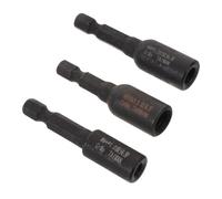 3 Pièces Embout de Tournevis à Douille Double 1/4 Po pour Inserts | Acier Noir, Coupe Spirale Autotaraudeuse, Verrouillage des Écrous Intégrés, Assemblage Continu du Mobilier, sans Pré-perçage