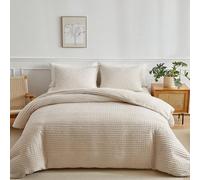 3 pièces Ensemble de housse de couette style bohème en jacquard matelassé kaki, ensemble de literie polyester rustique simple, comprenant 1 housse de couette et 2 taies d'oreiller, convient pour toute