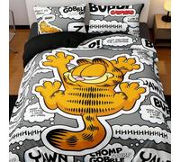 3 pièces Ensemble de literie avec motif de lettres et de dessins animés, tissu brossé, doux et chaud, housse de couette noire, convient pour un lit simple/double/queen/king size pour la décoration de 