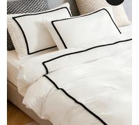 3 pièces Ensemble de literie blanche avec décoration de pompons moelleux, style bohème cosy de ferme, ensemble de housse de couette vintage chic, léger et respirant, doux comme un nuage 150cm*200cm,18