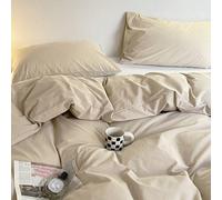 3 pièces Ensemble de literie couleur chameau clair, 1 housse de couette et 2 taies d'oreiller, literie de dortoir pour garçons et filles, décoration intérieure minimaliste et à la mode, literie de cha