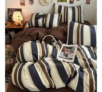 3 pièces Ensemble de literie minimaliste rétro imprimé en polyester, literie de dortoir, ensemble de literie de décoration de dortoir, fermeture éclair, convient pour toutes les saisons, doux et respi