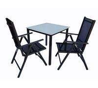 3 pièces Ensemble de meubles de jardin / groupe de salle à manger / 1x table, 2x chaises / table Dimensions env. H. 76 x W. 80 x D. 80 cm / Chaises 80 MA