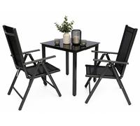 3 pièces Ensemble de meubles de jardin / groupe de salle à manger / 1xtable, 2x chaises / table Dimensions env. H. 76 x W. 80 x D. 80 cm / Chaises 80 SW