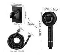 3 pièces Ensemble de pomme de douche en forme de piano avec filtre à main, brosse de massage en silicone, filtre haute pression, 4 modes de pulvérisation réglables, interrupteur marche/arrêt, tuyau am