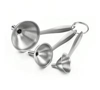 3 pièces Ensemble d'entonnoirs grands/moyens/petits avec poignée, entonnoir de cuisine en métal pour poudre, pour remplir des bouteilles de liquides, d'épices, ensemble d'entonnoirs essentiels de cuis