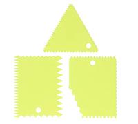 3 Pièces/Ensemble Grattoir à Gâteau Ensemble Plus Lisse Crème Glaçage Plus Lisse Grattoir Pasty Cutters Plaque Outil Combo Grattoir Dents Irrégulières Bord Bricolage Plus Lisse(1#)