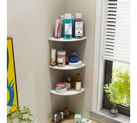 3 pièces Étagère murale d'angle, étagère flottante en bois d'angle, étagère de rangement murale, convient pour les accessoires TV, moniteur, enceinte, décodeur, console de jeux (19 cm, blanc) 3 pièces