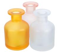 3 Pièces Flacon Diffuseur à Roseaux en Verre 130ml, Cylindrique | Réutilisable, Diffusion Continue sans Flamme, Style Moderne Élégant, Bureau et Tableau de Bord, 4, 5 Oz