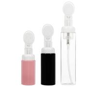 3 Pièces Flacon Distributeur de Mousse Brosse, PET Transparent | Récipient Rechargeable, Tête Brosse Intégrée, Usage Visage et Gel, Format Portable Étanche Couleur Aléatoire