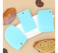 3 pièces Grattoir à gâteau, kit d'outils pour peignes et lisseurs - Rouleau à pâtisserie réutilisable pour sucre à glacer, pâte, pain, beurre, pizza, bleu Taille UniqueUnicolorePolypropylène