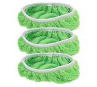 3 Pièces Housse de Rechange pour Balai à Franges en Polaire Corail Vert | Absorbe L’huile Poils D’animaux, Nettoyage à Sec Doux des Sols en Béton, Adaptée aux Hôtels et Ménages