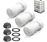 3 Pièces IBC Accessoire de Réservoir, Adaptateur IBC S60 x 6 Rallonge Entretoise 60mm Vanne Cuve 1000L Plastique Filetage Grossier Droit S60 x 6 avec Filetage Grossier pour Robinet Cuve 1000L,Cuve IBC